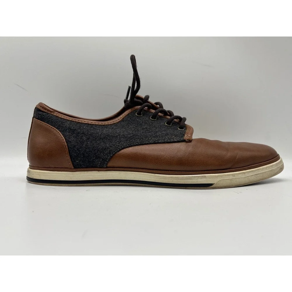 ALDO Men's Brown Leather & Wool Casual Oxford Shoes Size 9.5 Leather Lace-Up